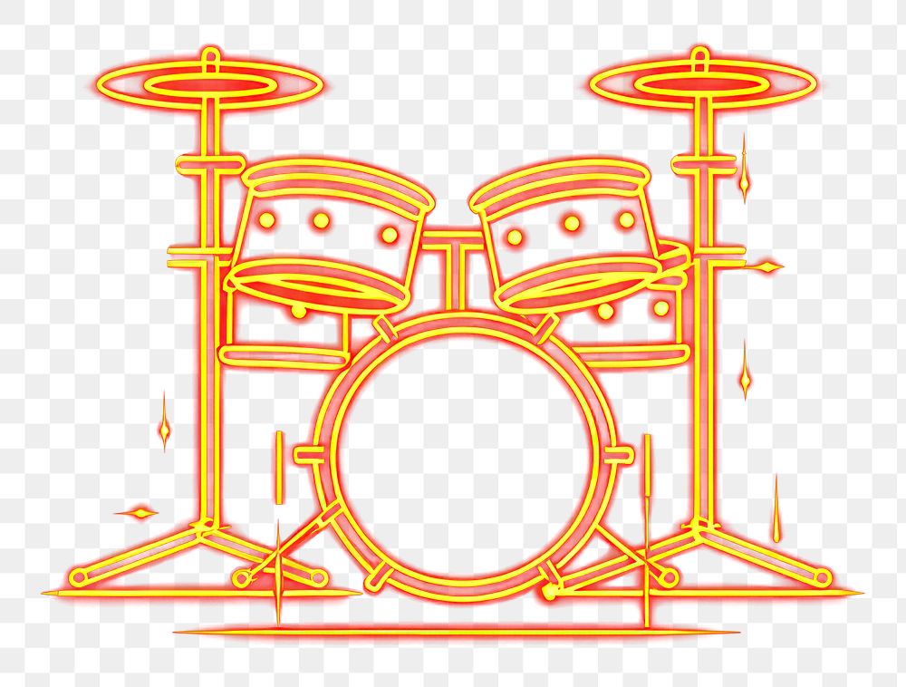 PNG Drum set icon lighting drums membranophone.