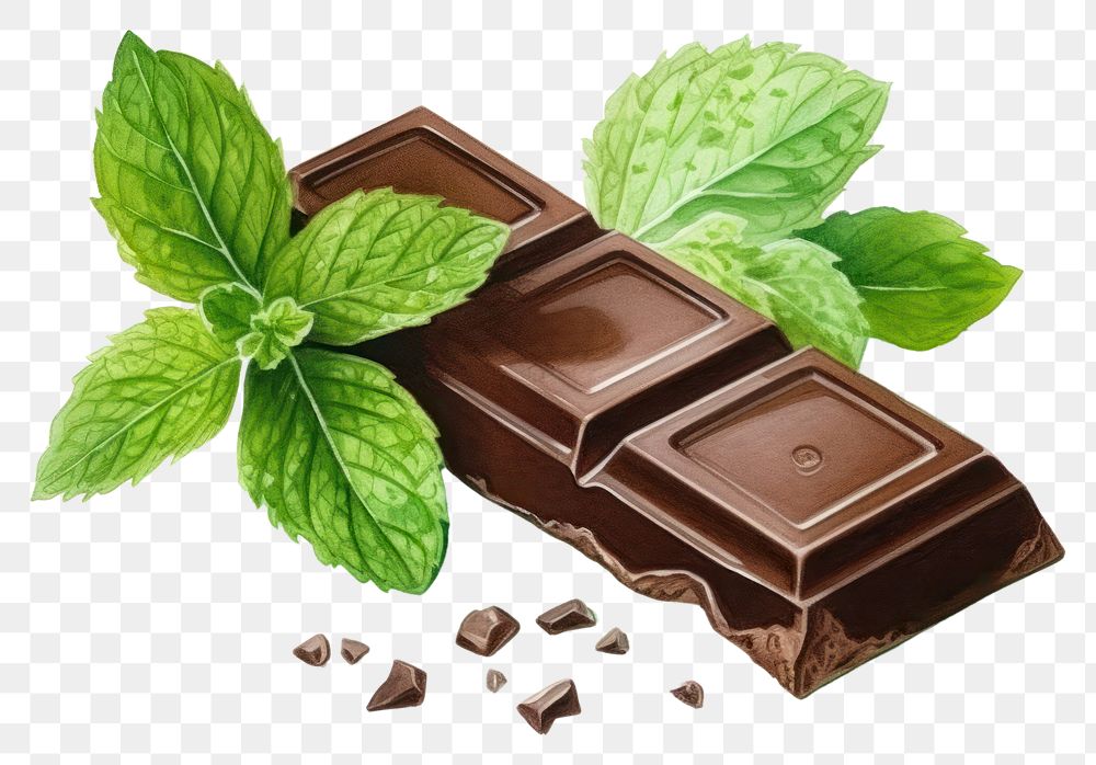 PNG Chocolate dessert plant herbs. AI generated Image by rawpixel.