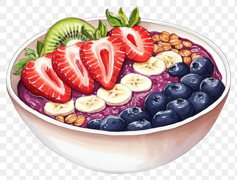PNG Bowl strawberry blueberry fruit