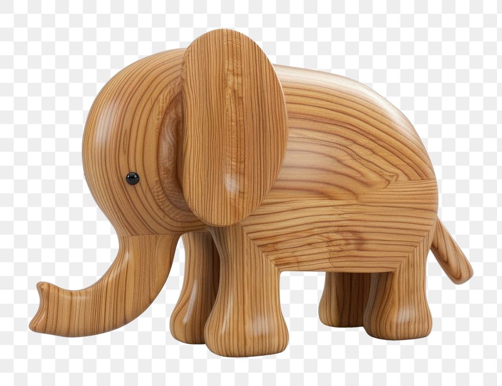 PNG Elephant wood toy handicraft.