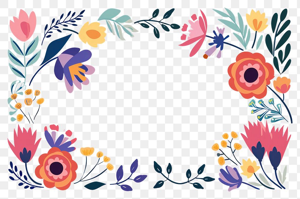 PNG  Vector flower frame impressionism art clapperboard graphics.