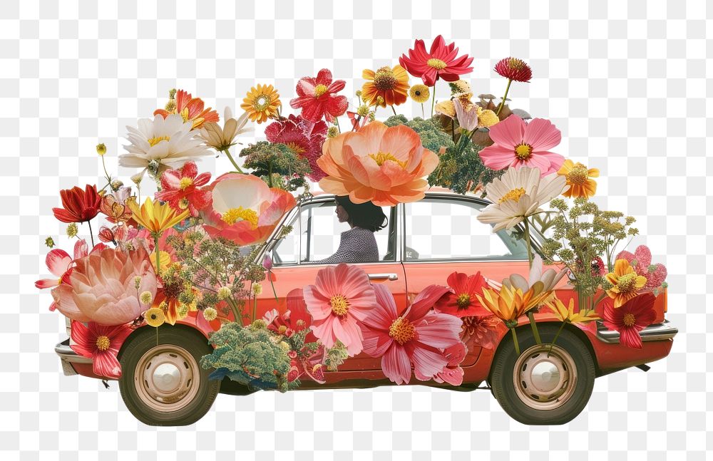PNG Person driving in car pattern flower person.