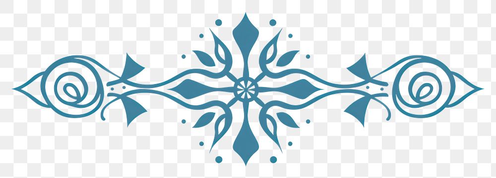 PNG  Blue snowflake divider ornament art graphics outdoors.