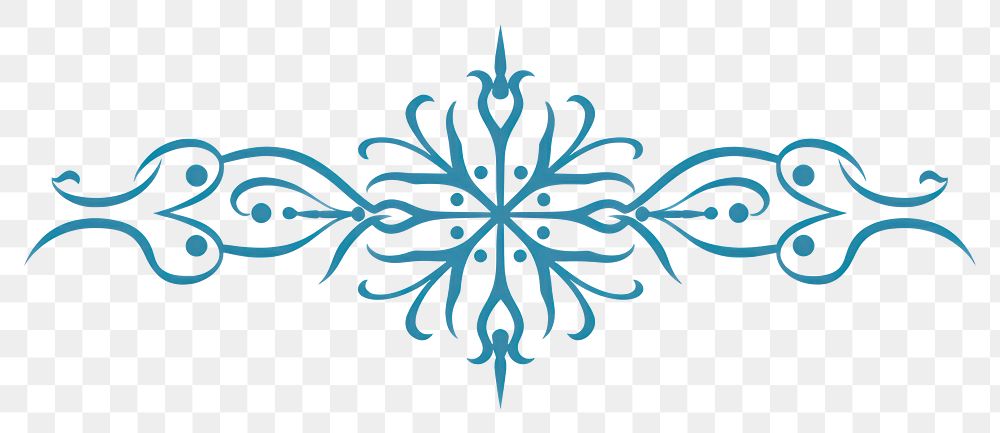 PNG  Blue snowflake divider ornament art graphics outdoors.