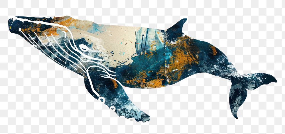 PNG An acrylic stroke top with blue whale element overlay animal mammal shark.