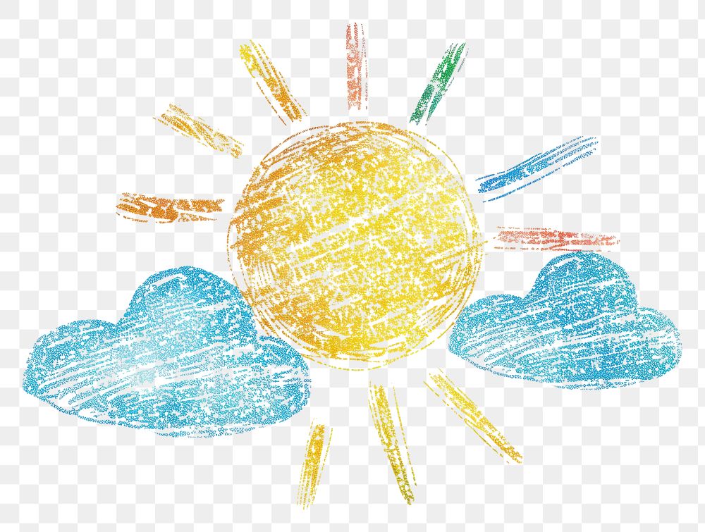 PNG Drawing of the sun and cloud art confectionery astronomy.