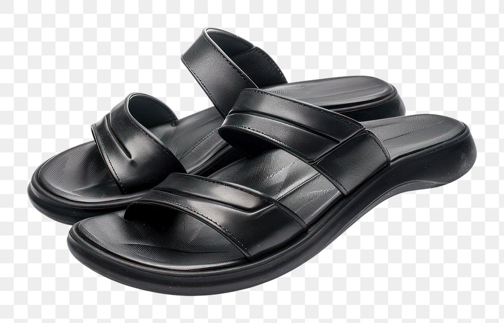 PNG  Black Sandal sandal clothing footwear.