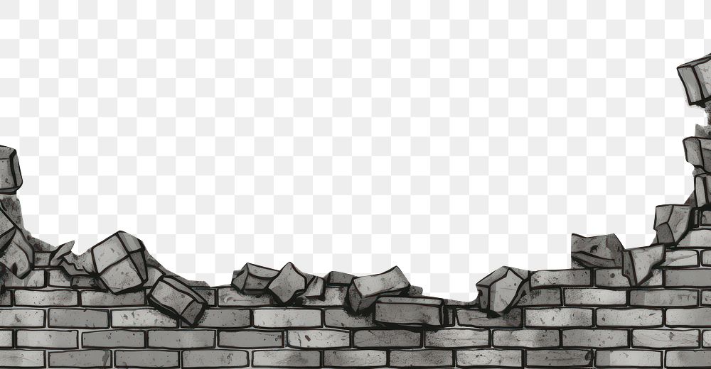 PNG Wreak a wall block architecture building brick.