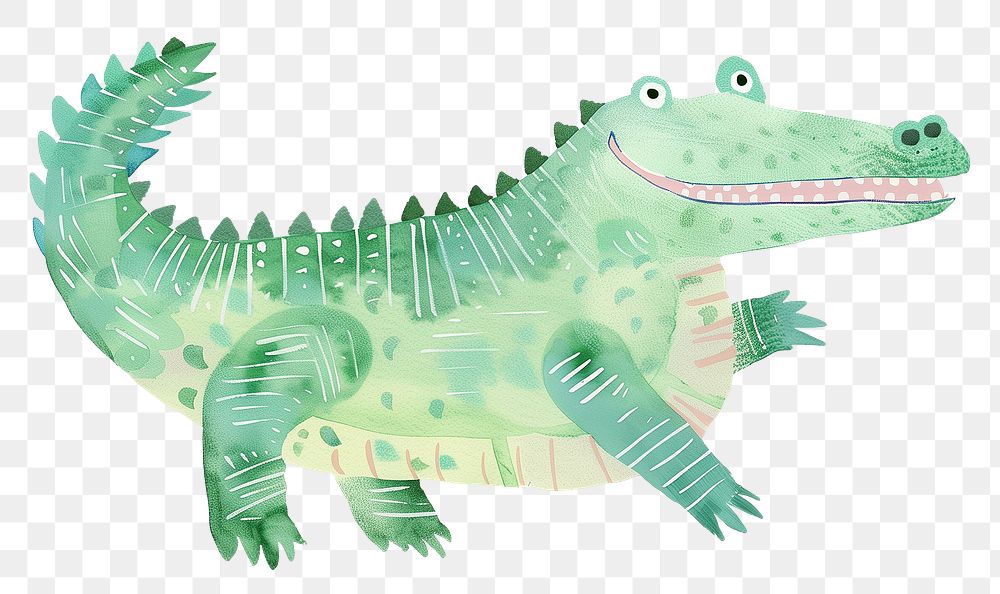 Crocodile png wild animal digital art, transparent background