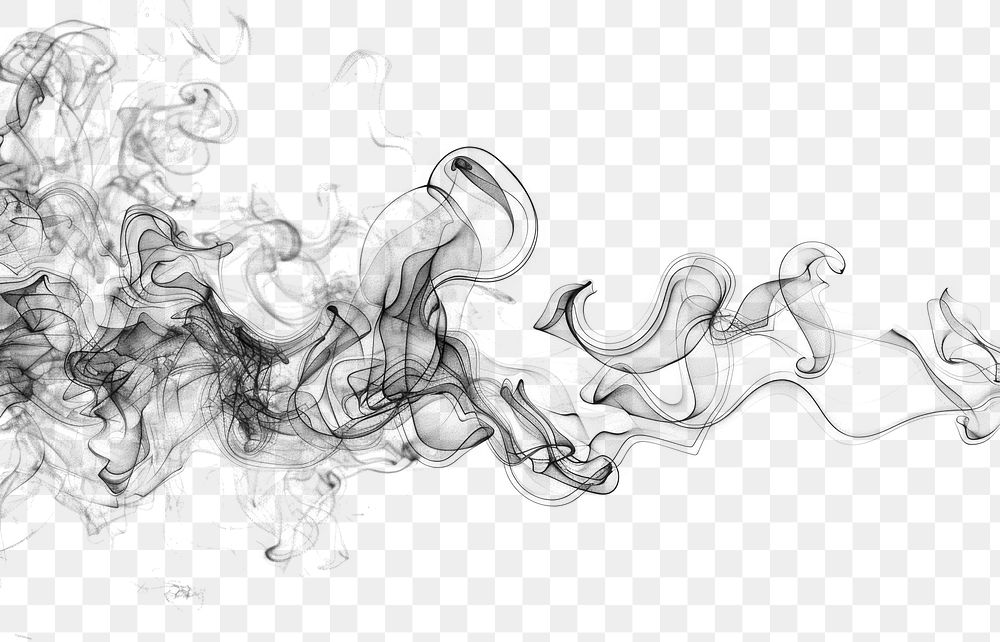 PNG Smoke illustrated drawing sketch.