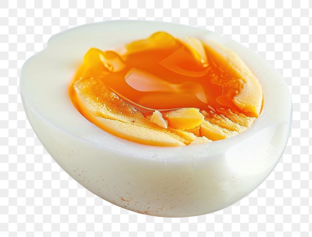 Soft-boiled egg ketchup food.