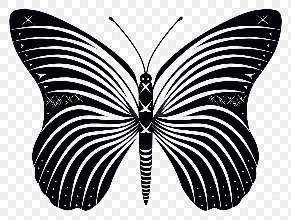 PNG Surreal abstract butterfly logo art illustrated stencil.