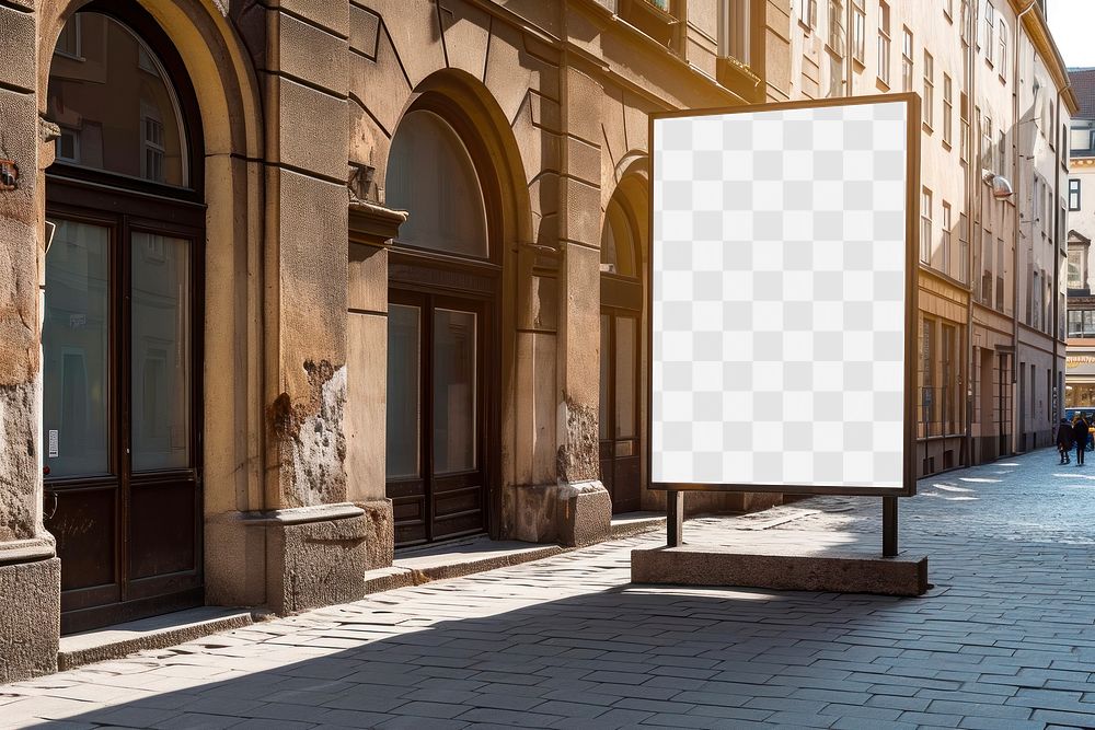 PNG billboard sign mockup, transparent design