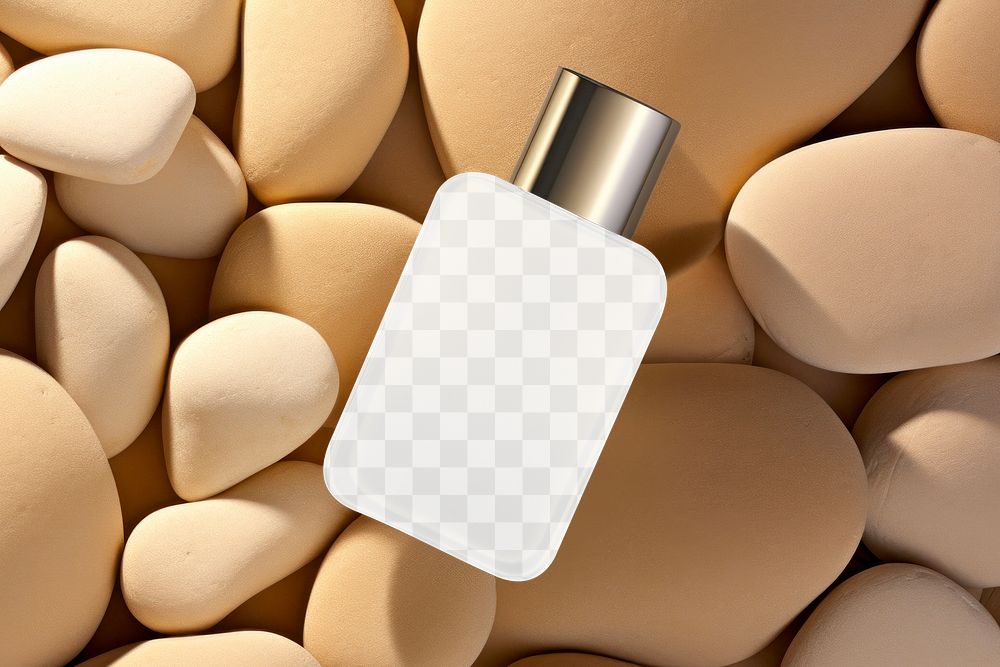 PNG perfume bottle mockup, transparent design