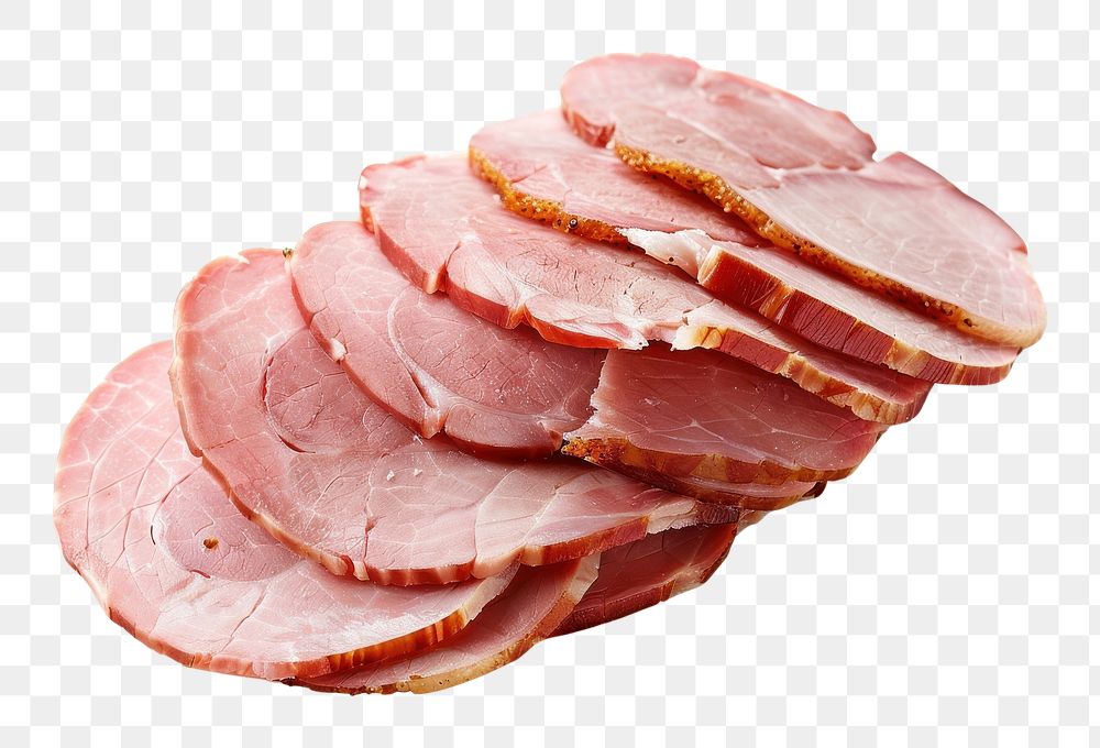 PNG  Thinly sliced ham food meat pork.