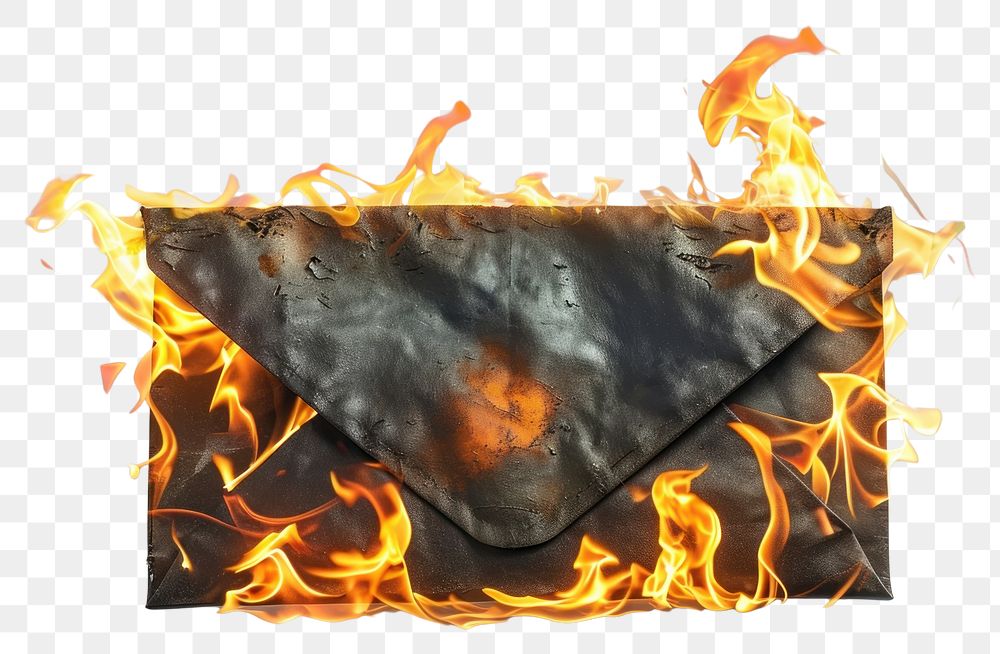 PNG Burning mail bonfire flame.