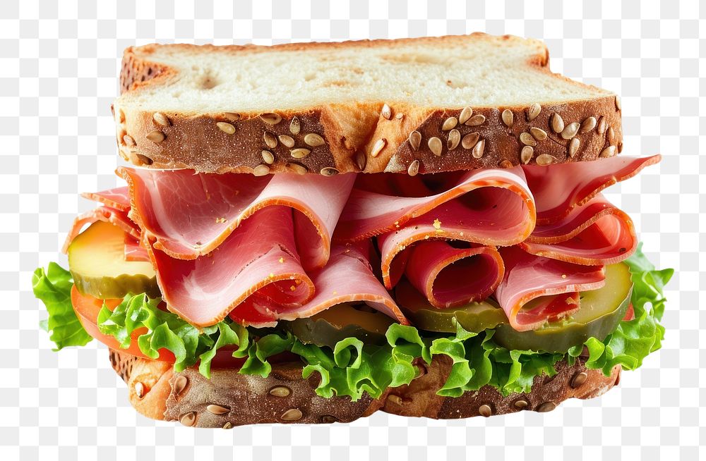 PNG  Ham sandwich burger lunch food.