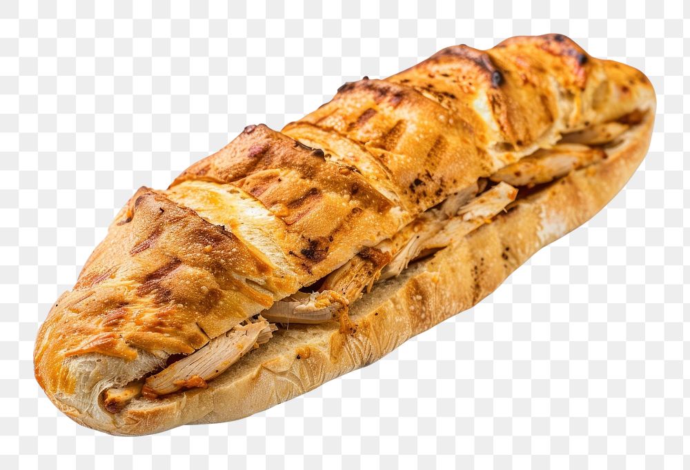PNG  Pan con pollo sandwich baguette bread.