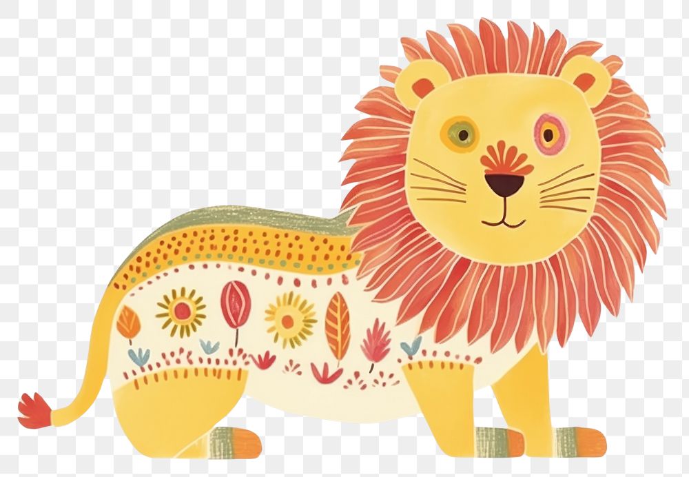 PNG Lion art animal plush.