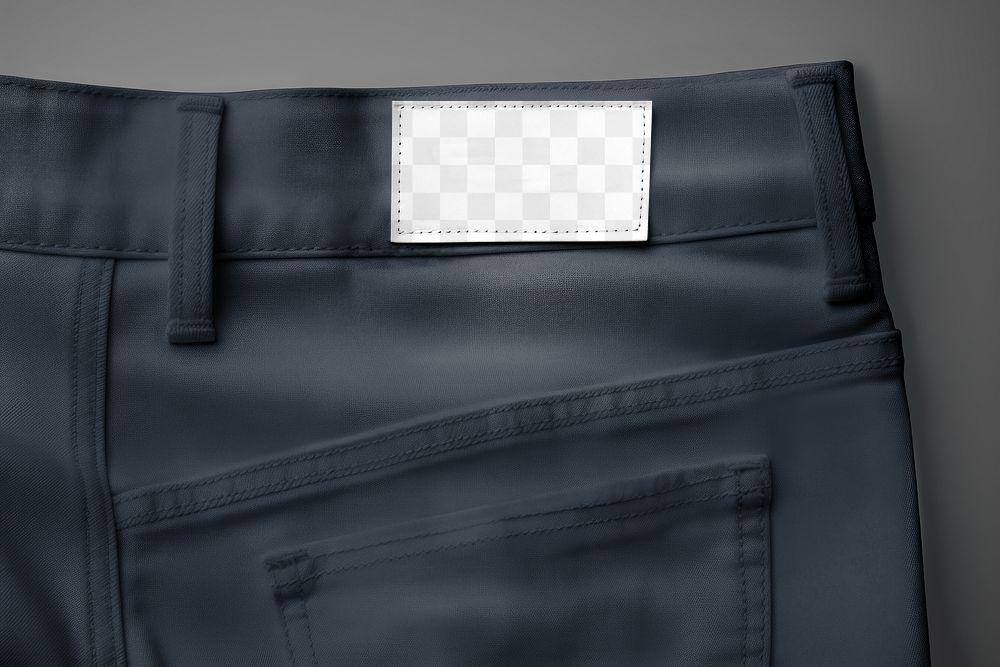 PNG jeans label mockup, transparent design