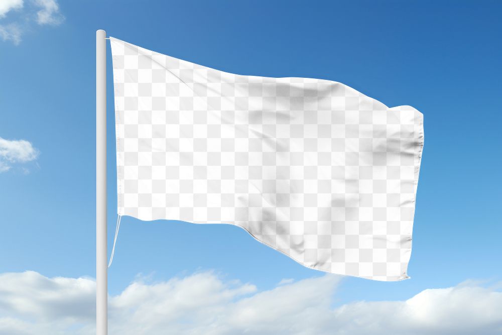 PNG Waving flag mockup, transparent design