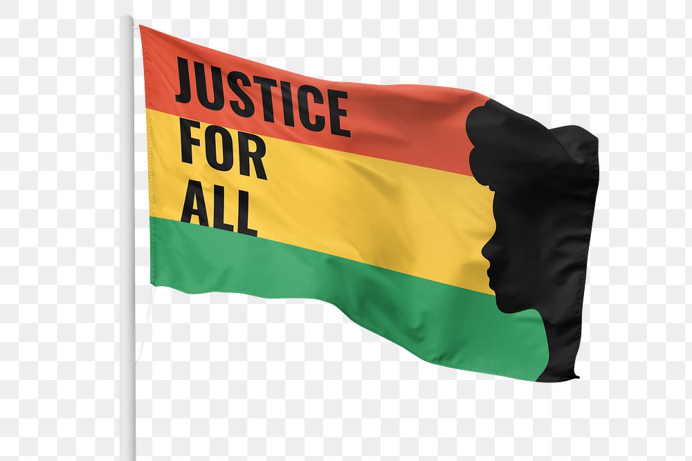 PNG Justice for all flag, transparent background