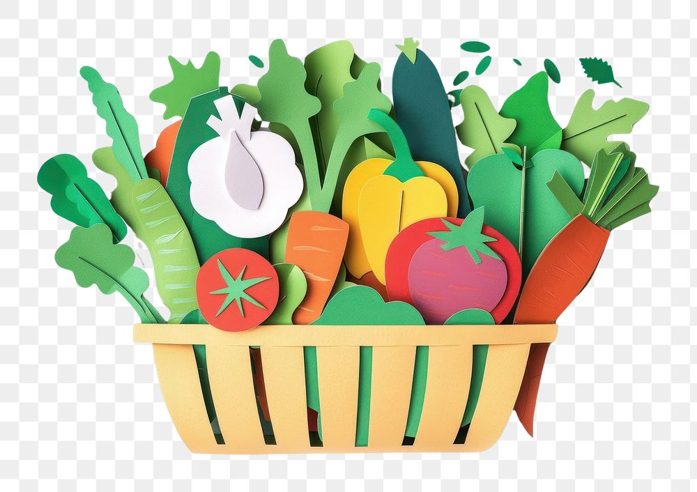 PNG Vegetable basket vegetable cutlery produce.