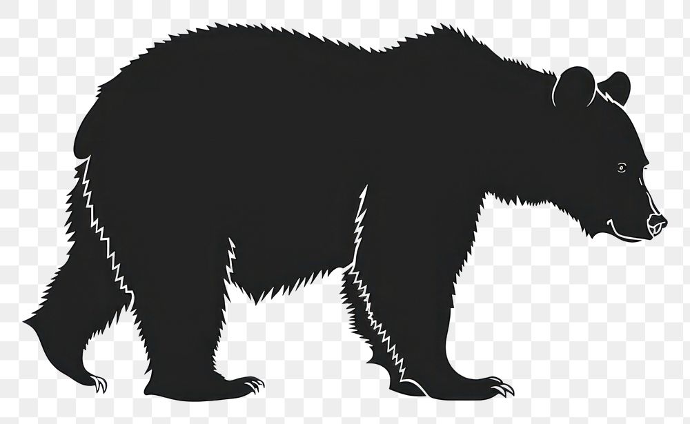 PNG  Bear silhouette wildlife animal.