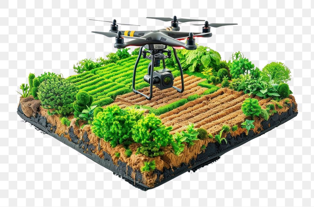 PNG Smart farming transportation helicopter outdoors.