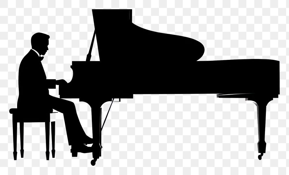 PNG  Piano silhouette recreation performer.