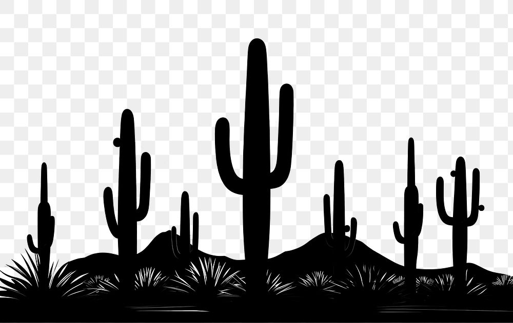 PNG  Saguaro cactus silhouette device plant.