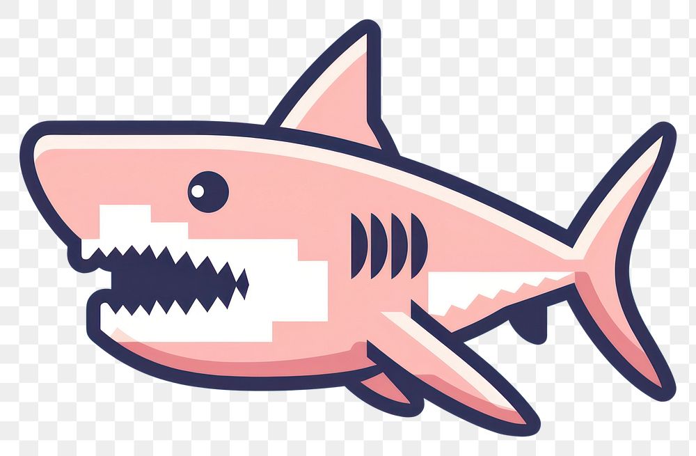 PNG Shark pixel animal fish underwater.