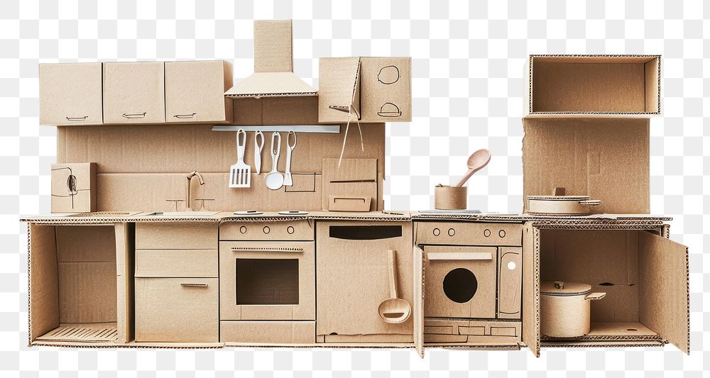 PNG Kitchen cardboard kitchen furniture.