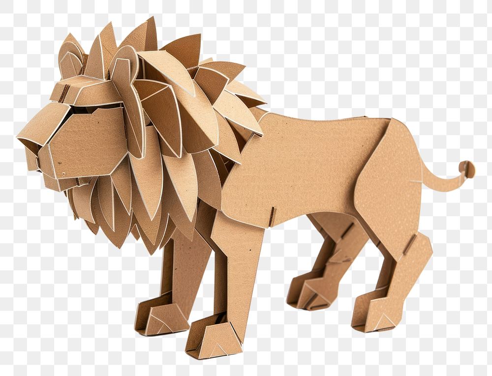 PNG Lion cardboard paper origami.