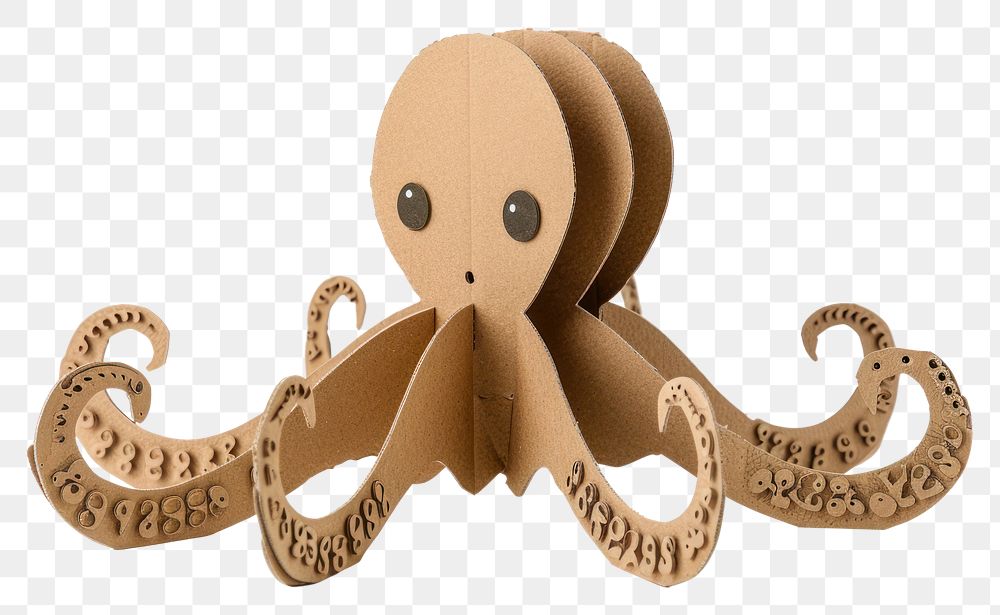 PNG Octopus cardboard octopus invertebrate.