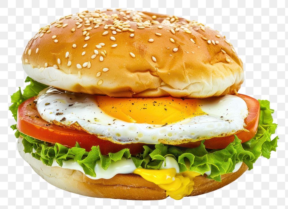 PNG  Big egg sandwich burger food.