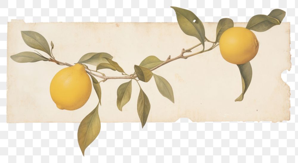 PNG Lemon branch plant fruit pear