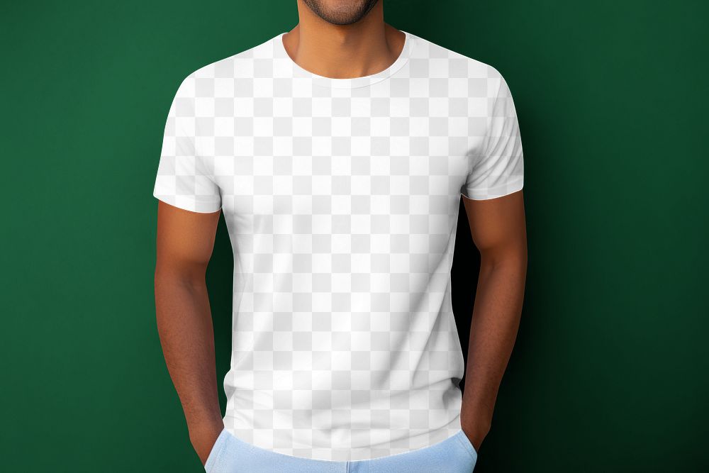 PNG Men's t-shirt mockup, transparent design