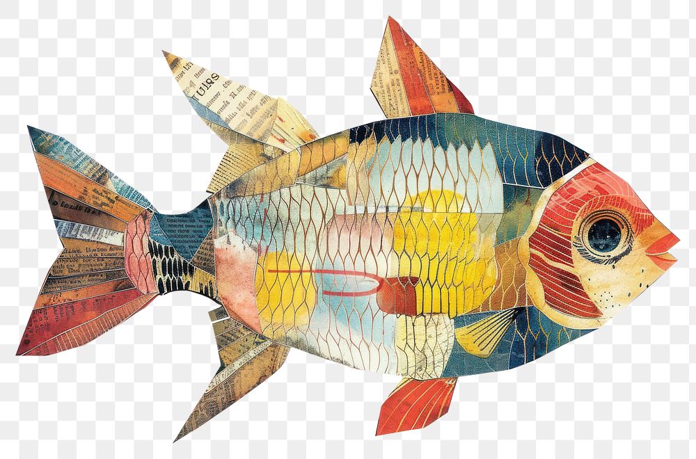 PNG Fish shape collage cutouts animal shark carp