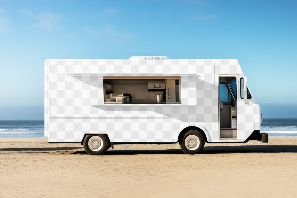 PNG Food truck mockup, transparent design