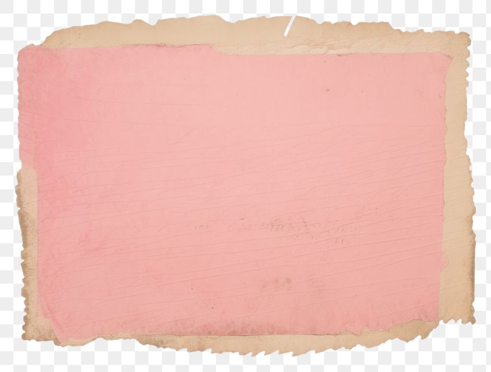 PNG  Pink rectangle ripped paper painting art white board.