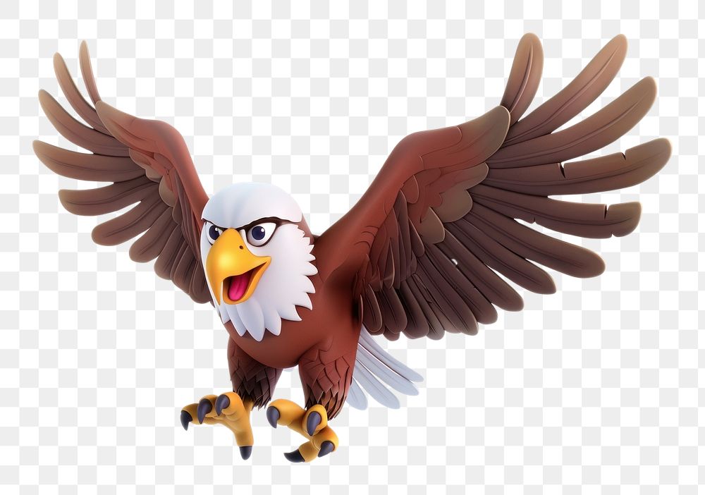 PNG 3D Illustration of flying eagle appliance vulture animal