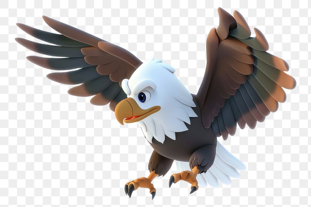 PNG 3D Illustration of flying eagle cartoon dinosaur reptile