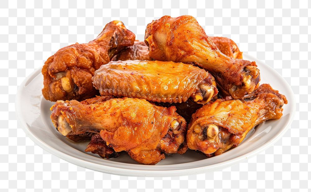 PNG Photo of fried crispy chicken wings grilling poultry cooking.
