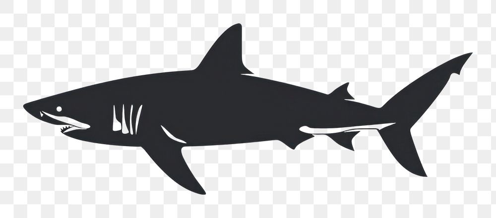 PNG Shark silhouette animal fish great white shark.