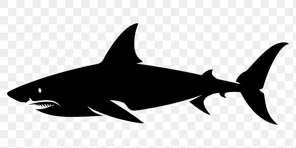 PNG Shark silhouette stencil animal fish.