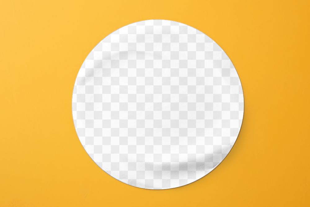 PNG round sticker mockup, transparent design