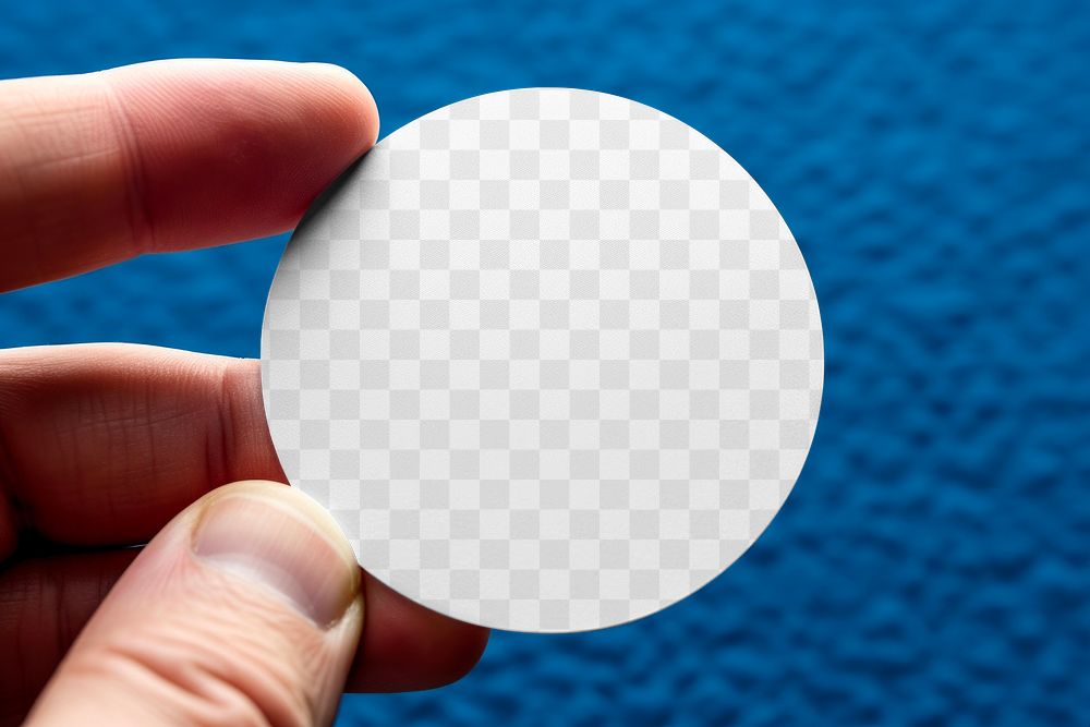 PNG round sticker mockup, transparent design