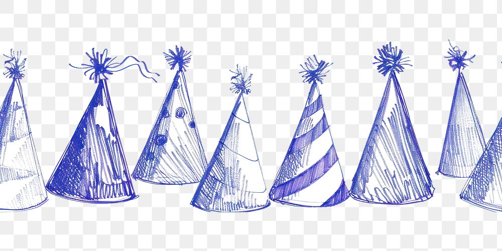 PNG Vintage drawing party hats transportation illustrated christmas.