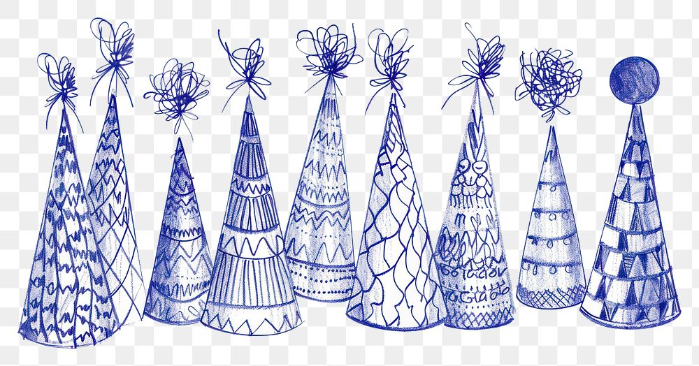PNG Vintage drawing party hats illustrated accessories chandelier.
